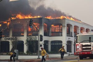 Palisades Fire that started in the City of Los Angeles, 8 January 2025.